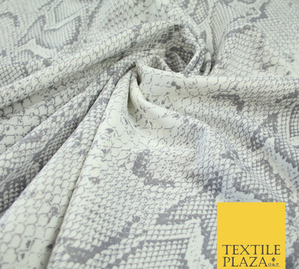 Light Grey Snake Skin Print Soft Stretch Jersey Fabric 56" 6679