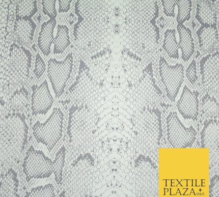 Light Grey Snake Skin Print Soft Stretch Jersey Fabric 56" 6679