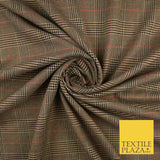 Beige with Black & Red Tartan Check Dogtooth Scottish Polyviscose Fabric 10188