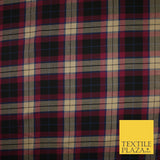 BLACK MAGENTA TARTAN CHECK Forbes Inspired Poly Viscose Fabric 58" Dress 10181