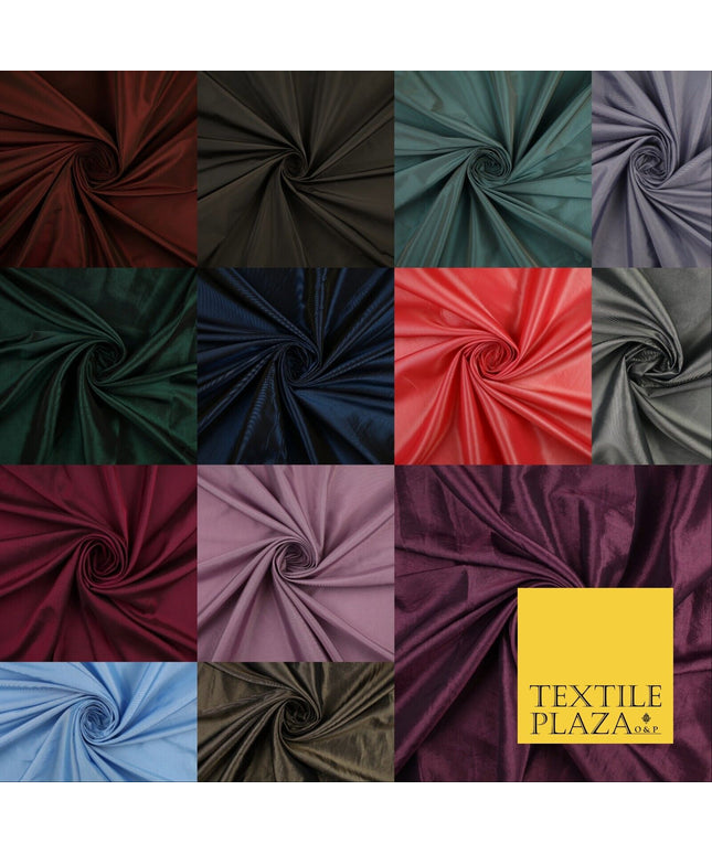 13 COLOURS - Plain Dyed Faux Silk TAFFETA Dress Lining Bridal Fabric