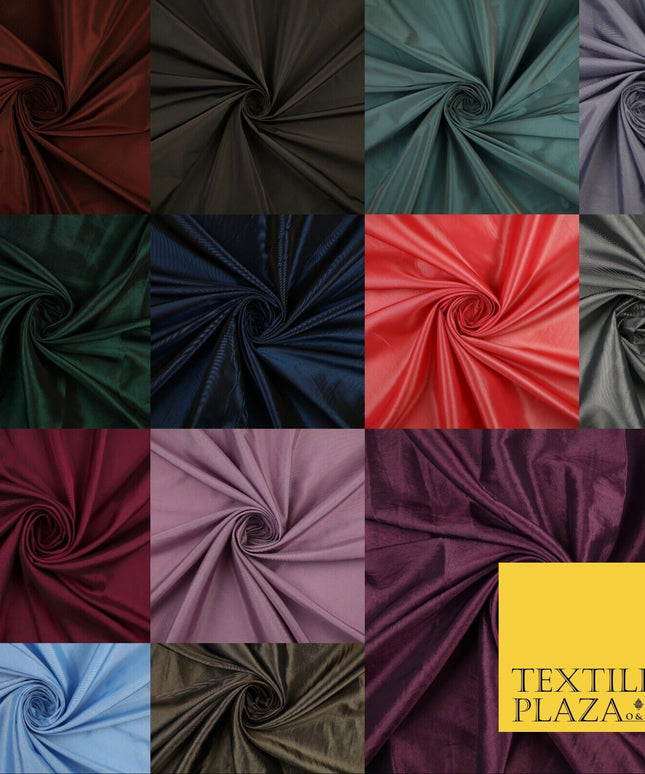 13 COLOURS - Plain Dyed Faux Silk TAFFETA Dress Lining Bridal Fabric