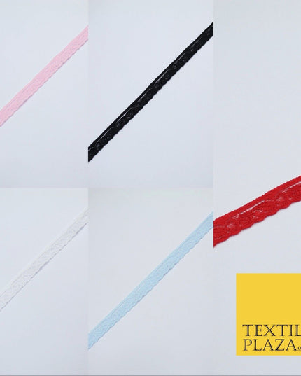 4 COLOURS Vintage Lace Trimming Border Ribbon Gota Lingerie 9mm WIDE