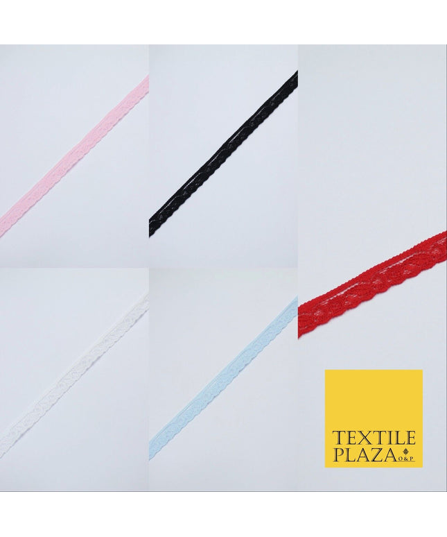 4 COLOURS Vintage Lace Trimming Border Ribbon Gota Lingerie 9mm WIDE