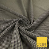 Beige with Black Tartan Check Dogtooth Plaid Polyviscose Fabric 56" 10022