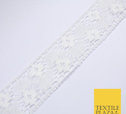 3 COLOURS Cotton Crotchet Trimming Border Ribbon Gota Sewing Cake 27mm WIDE