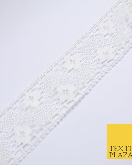 3 COLOURS Cotton Crotchet Trimming Border Ribbon Gota Sewing Cake 27mm WIDE