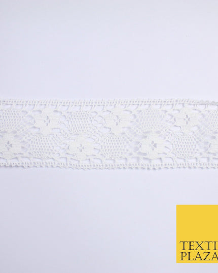 3 COLOURS Cotton Crotchet Trimming Border Ribbon Gota Sewing Cake 27mm WIDE