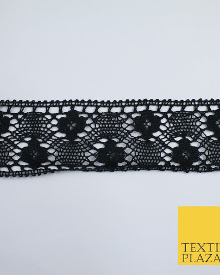 3 COLOURS Cotton Crotchet Trimming Border Ribbon Gota Sewing Cake 27mm WIDE