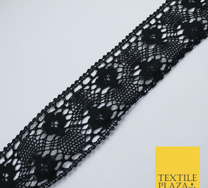 3 COLOURS Cotton Crotchet Trimming Border Ribbon Gota Sewing Cake 27mm WIDE