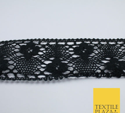 3 COLOURS Cotton Crotchet Trimming Border Ribbon Gota Sewing Cake 27mm WIDE