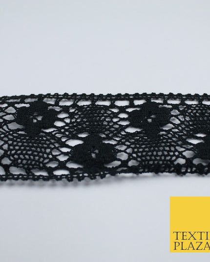 3 COLOURS Cotton Crotchet Trimming Border Ribbon Gota Sewing Cake 27mm WIDE