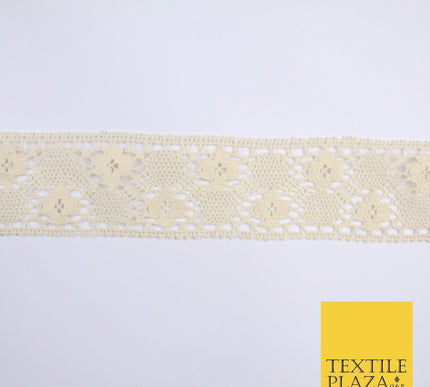 3 COLOURS Cotton Crotchet Trimming Border Ribbon Gota Sewing Cake 27mm WIDE