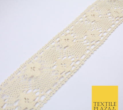 3 COLOURS Cotton Crotchet Trimming Border Ribbon Gota Sewing Cake 27mm WIDE