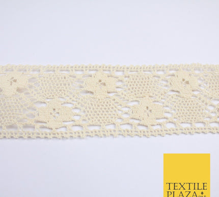 3 COLOURS Cotton Crotchet Trimming Border Ribbon Gota Sewing Cake 27mm WIDE