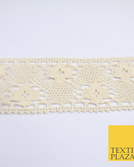 3 COLOURS Cotton Crotchet Trimming Border Ribbon Gota Sewing Cake 27mm WIDE