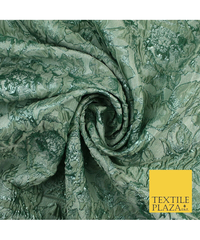 Mint Green with Metallic Touch Textured Brocade Jacquard Dress Fabric 58" 10260