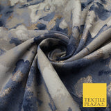 Oyster Base with Navy Gold Metallic Textured Brocade Jacquard Fabric 58" 10251