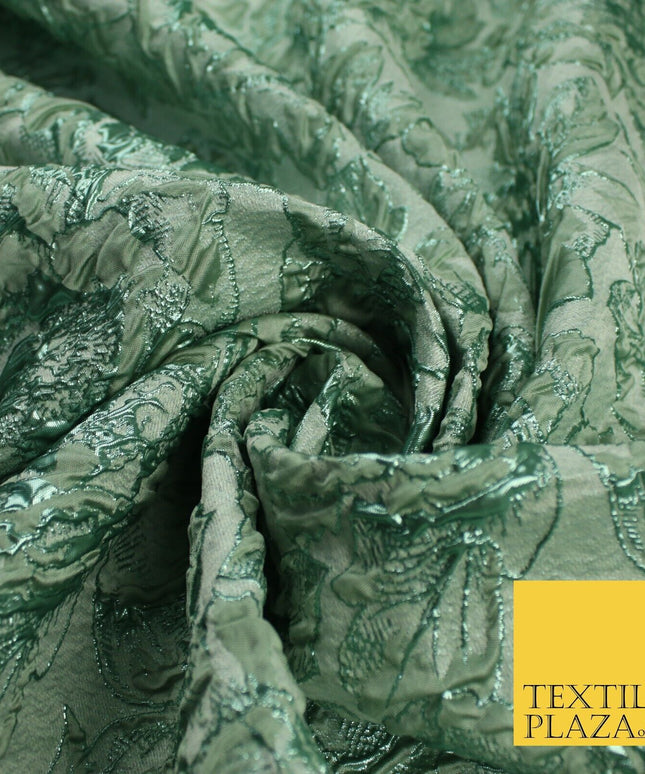 Mint Green with Metallic Touch Textured Brocade Jacquard Dress Fabric 58" 10260