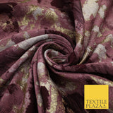 Mauve with Maroon & Gold Metallic Textured Brocade Jacquard Fabric 58" 10253