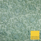 Mint Green with Metallic Touch Textured Brocade Jacquard Dress Fabric 58" 10260