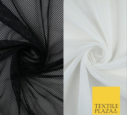 2 COLOURS Stiff Airtex Fish Net Mesh Sports Stretch Polyester Dress Material 62"