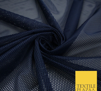 4 COLOURS - Fine Airtex Fish Net Mesh Sports Stretch Polyester Dress Fabric 62"