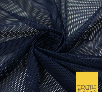 4 COLOURS - Fine Airtex Fish Net Mesh Sports Stretch Polyester Dress Fabric 62"