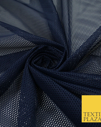 4 COLOURS - Fine Airtex Fish Net Mesh Sports Stretch Polyester Dress Fabric 62"