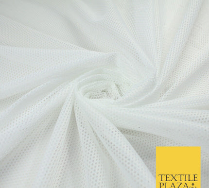 4 COLOURS - Fine Airtex Fish Net Mesh Sports Stretch Polyester Dress Fabric 62"