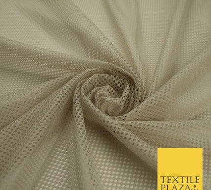 4 COLOURS - Fine Airtex Fish Net Mesh Sports Stretch Polyester Dress Fabric 62"