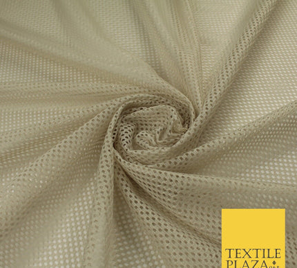 4 COLOURS - Fine Airtex Fish Net Mesh Sports Stretch Polyester Dress Fabric 62"