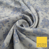 Ice Blue & Denim Blue Gold Metallic Textured Brocade Jacquard Fabric 58" 10252