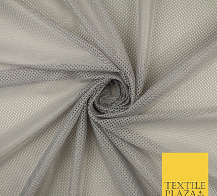 4 COLOURS - Fine Airtex Fish Net Mesh Sports Stretch Polyester Dress Fabric 62"