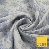 Ice Blue & Denim Blue Gold Metallic Textured Brocade Jacquard Fabric 58" 10252
