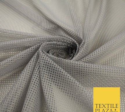 4 COLOURS - Fine Airtex Fish Net Mesh Sports Stretch Polyester Dress Fabric 62"