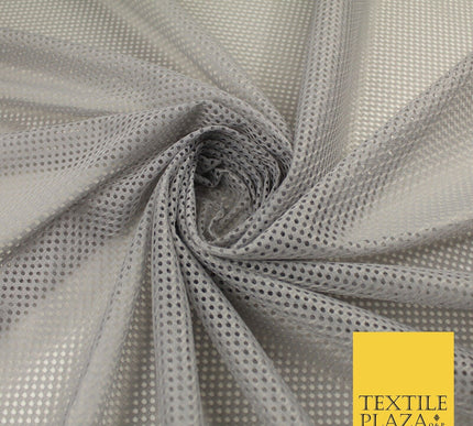 4 COLOURS - Fine Airtex Fish Net Mesh Sports Stretch Polyester Dress Fabric 62"