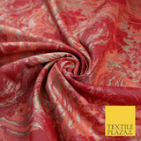 Peach with Raspberry Metallic Flower Textured Brocade Jacquard Fabric 58" 10247