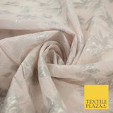 Pale Pink Organza with Pink & Metallic Textured Brocade Jacquard Fabric58" 10242
