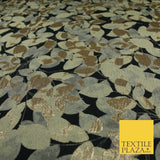 Black Base with Sage Green Metallic Textured Brocade Jacquard Fabric 58" 10244