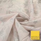 Pale Pink Organza with Pink & Metallic Textured Brocade Jacquard Fabric58" 10242