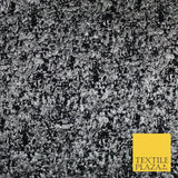 Black with Silver Metallic Brushstroke Textured Brocade Jacquard Fabric58" 10246