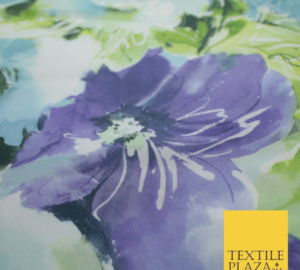 Artsy Floral Print Faux Silk Taffeta Dress Fabric Material 58" 10377