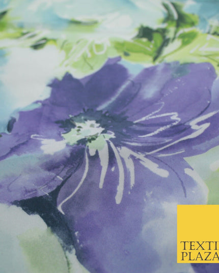 Artsy Floral Print Faux Silk Taffeta Dress Fabric Material 58" 10377