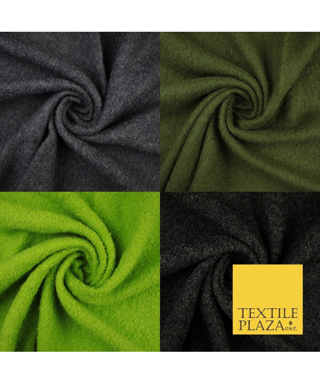 4 COLOURS - Premium Plain Textured Bouclé Sherpa Fur Fabric Material 59" WIDE