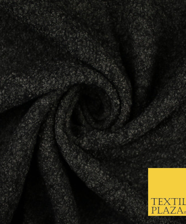 4 COLOURS - Premium Plain Textured Bouclé Sherpa Fur Fabric Material 59" WIDE