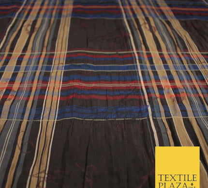 Multicolour Faux Silk Taffeta Check Tartan Dress Fabric 62" 10375