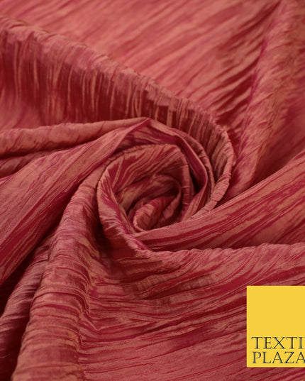 High Quality Crushed Coral Shot Yellow Faux Silk Taffeta Dress Fabric 48" 10373