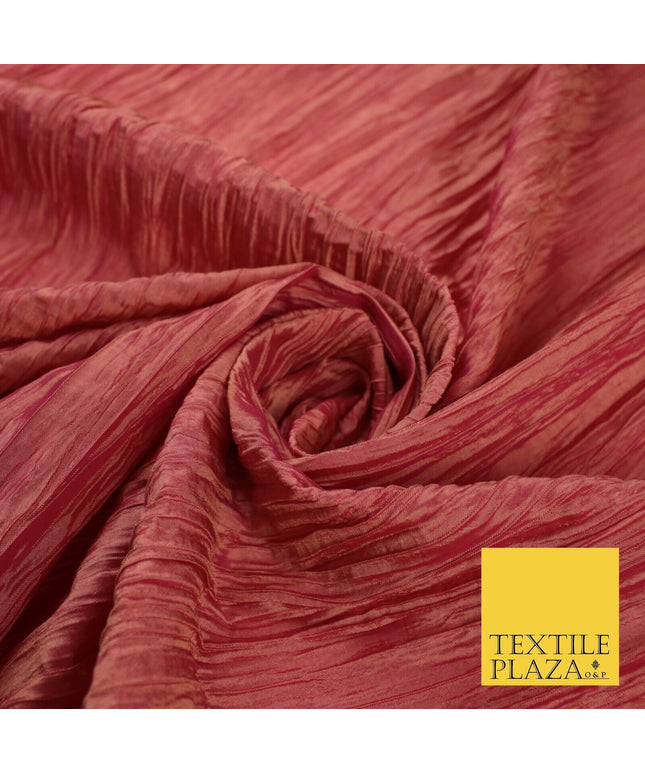 High Quality Crushed Coral Shot Yellow Faux Silk Taffeta Dress Fabric 48" 10373