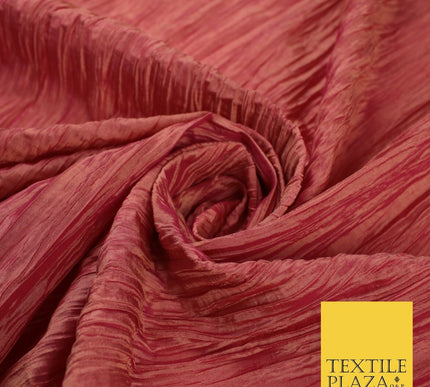 High Quality Crushed Coral Shot Yellow Faux Silk Taffeta Dress Fabric 48" 10373